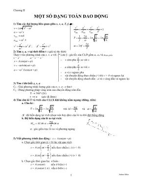 Giáo án Chương II Một số dạng toán dao động